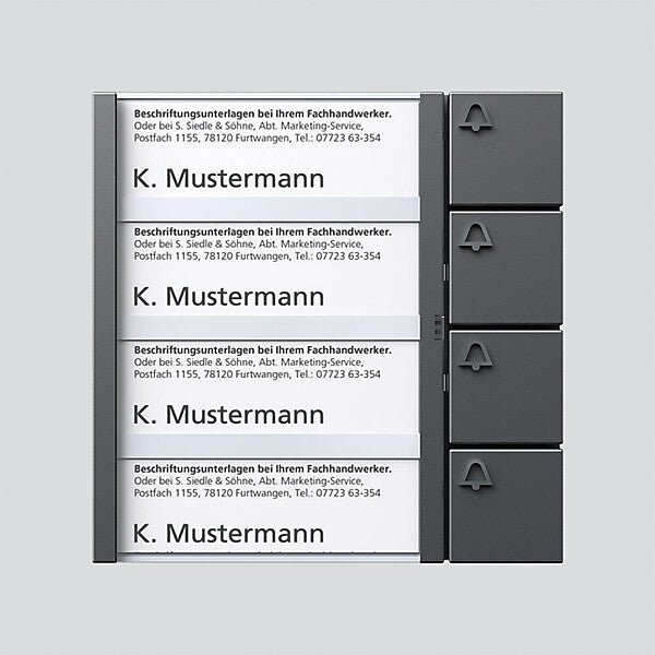 Siedle Tasten-Modul dgr/gli TM 612-4 DG